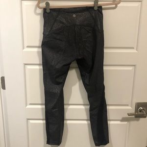 Lululemon metallic tight with mesh